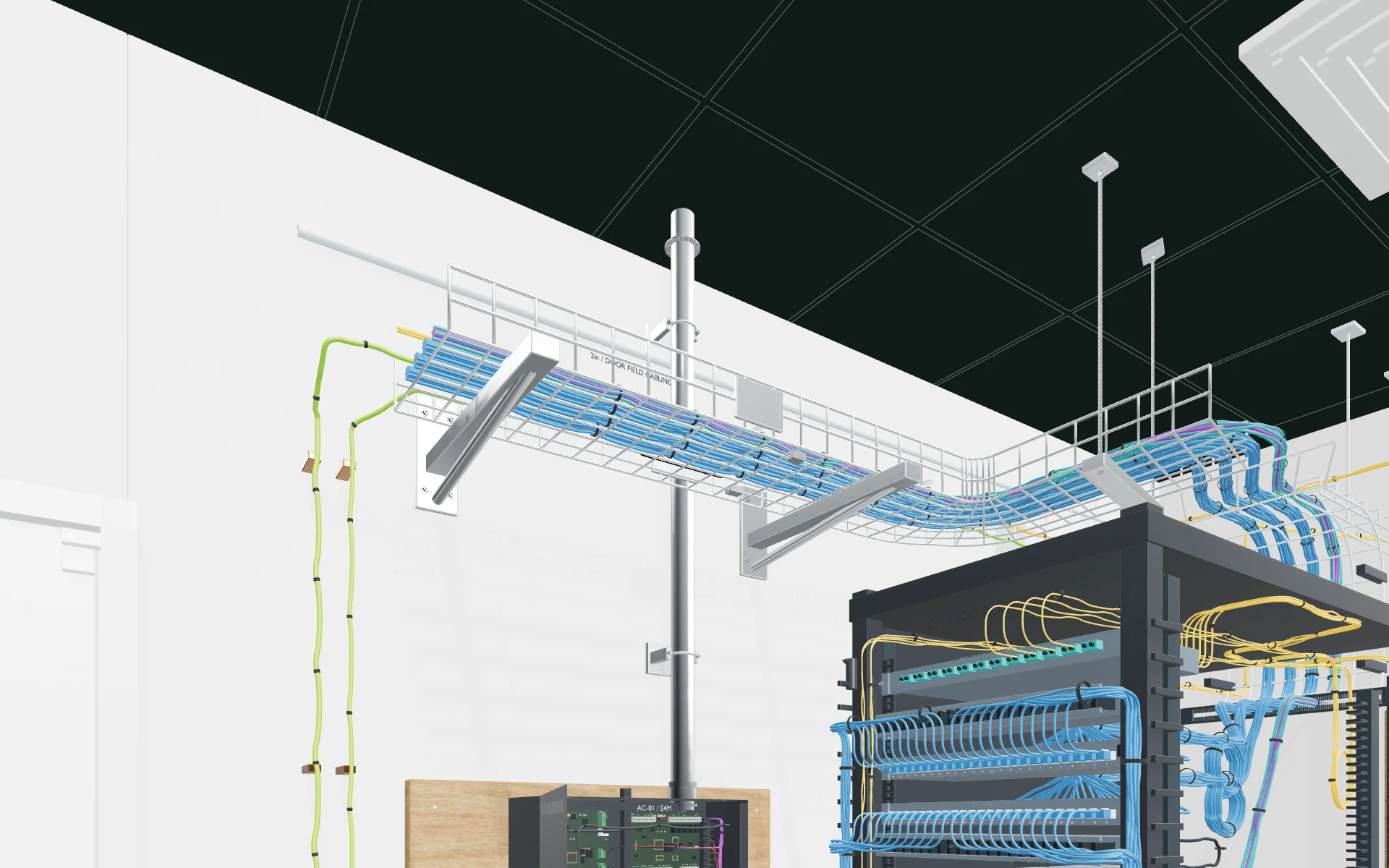 Door field cabling · protected conduit