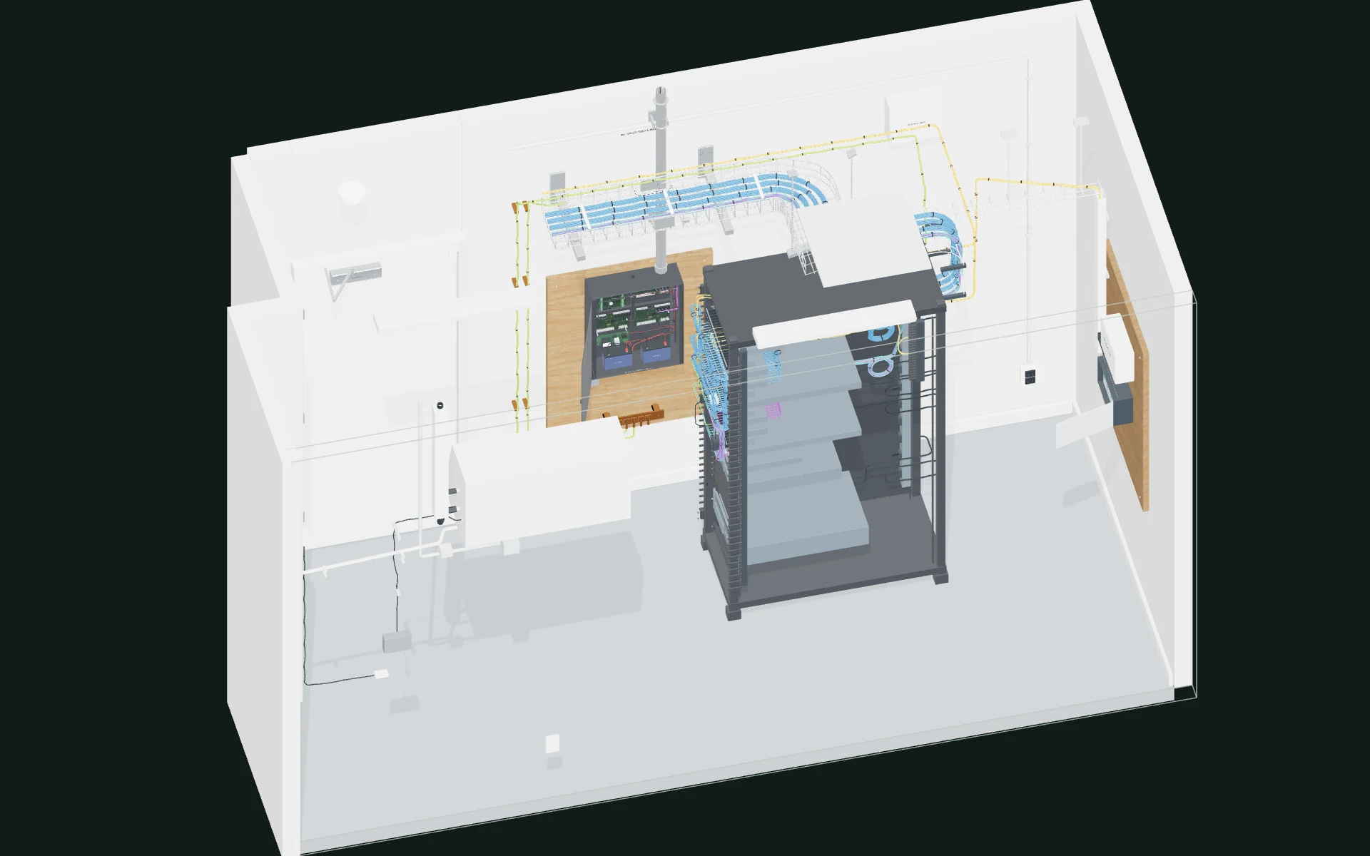 Proposed IDF completion with rack, access control, tray and cooling